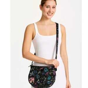 LUG SWIVEL Convertible Crossbody bag BLOOM BLACK adjustable straps quilted nylon